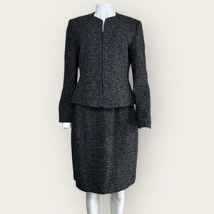 EUC | Jones New York | Tweed 2-Piece Blazer/Skirt Set | Gray | Size 10